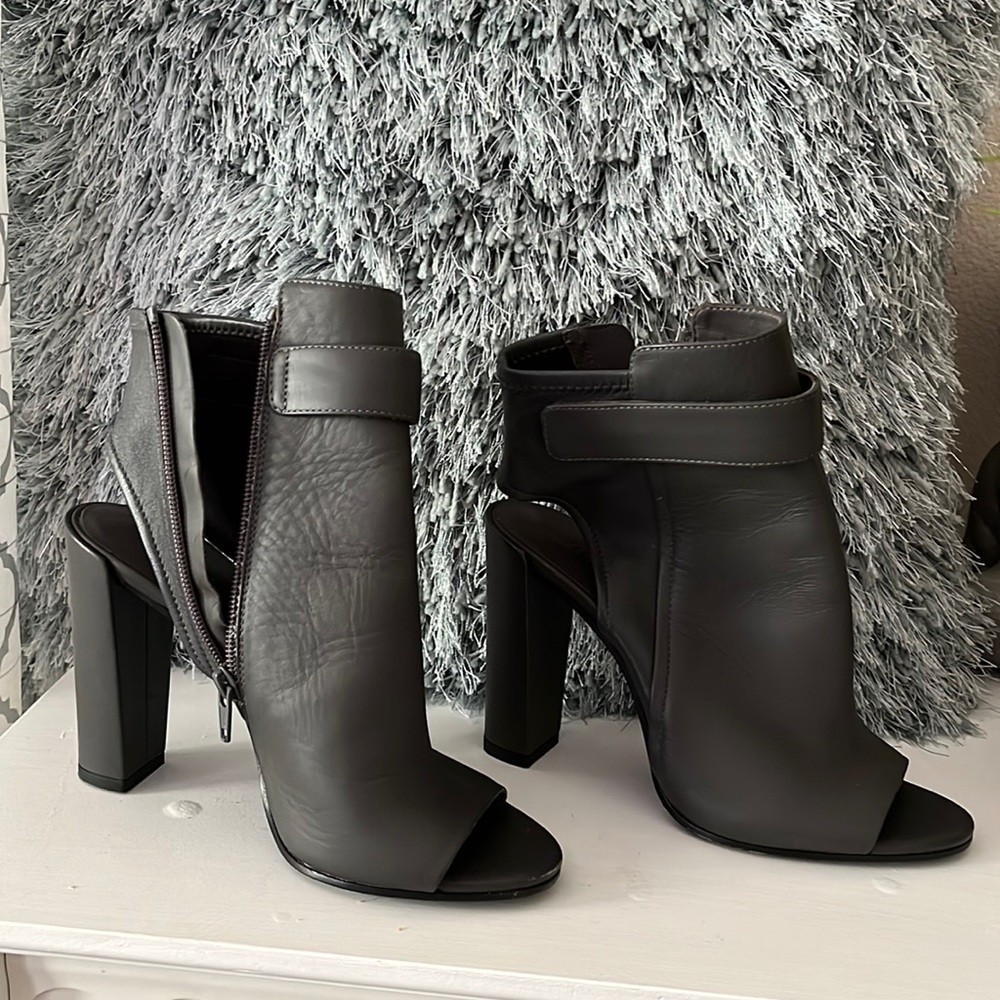 Vince grey open toe heels